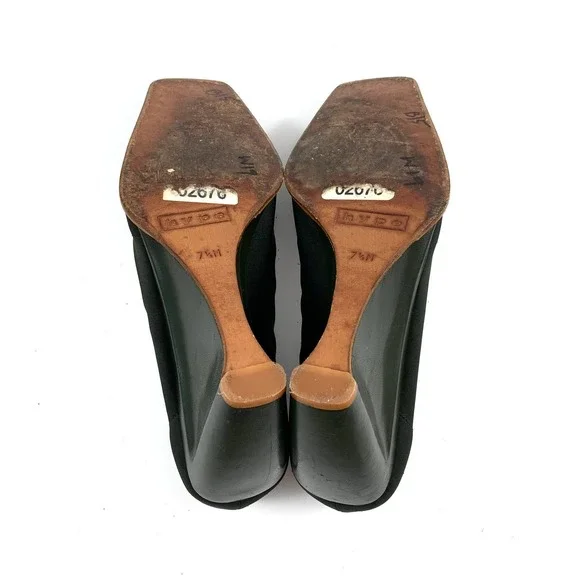 ❌SOLD❌ Vintage 90's HYPE Spain dark green wedge square toe shoes - Picture 9 of 13